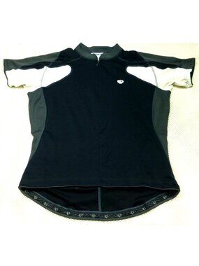Pearl Izumi Cycling Jersey Black/Gray/White Large Short Sleeve 1/4 Zip Reflectiv
